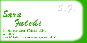 sara fuleki business card