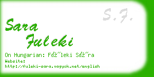 sara fuleki business card